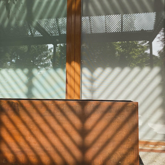 acabado corten en jardinera