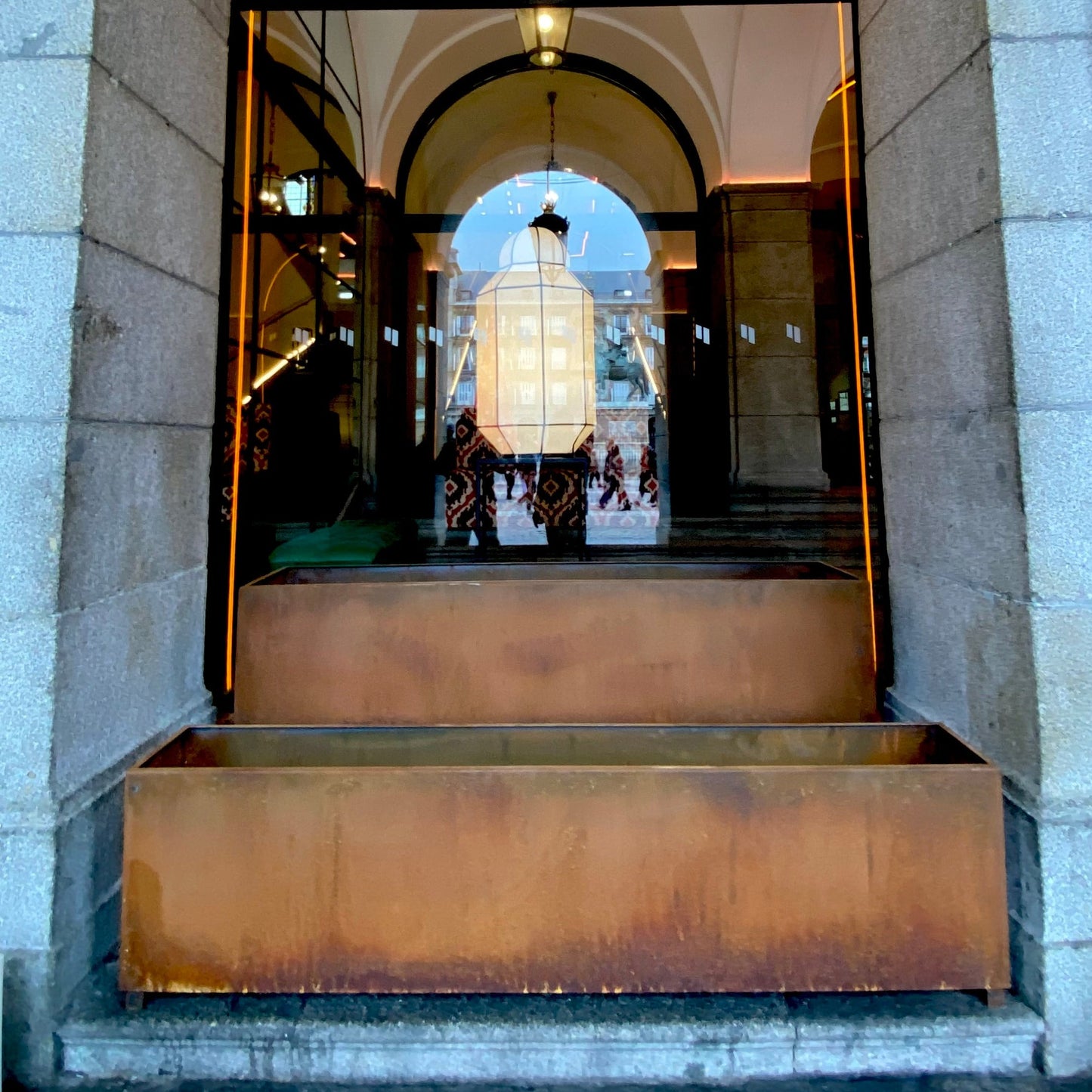 jardinera acero corten rectangular