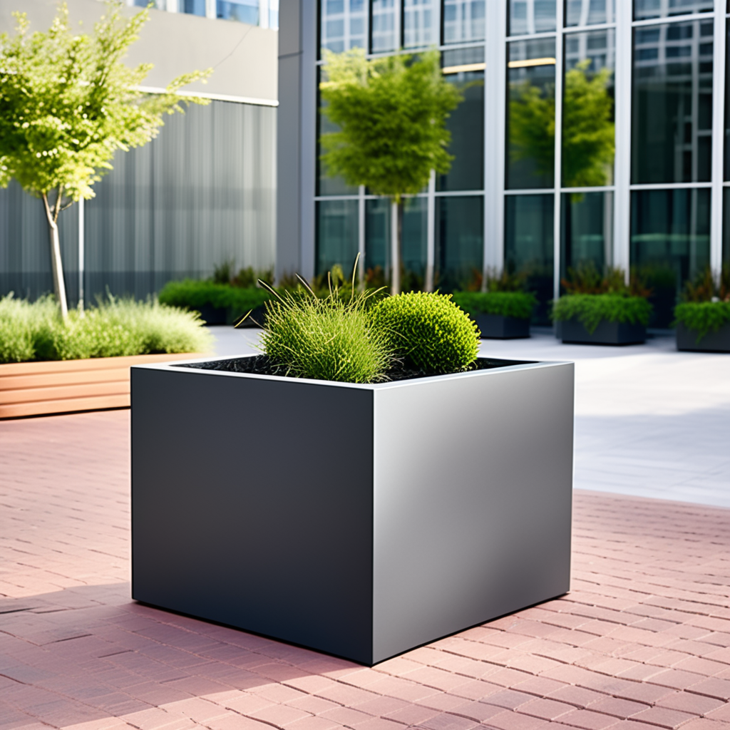 jardinera de acero galvanizado