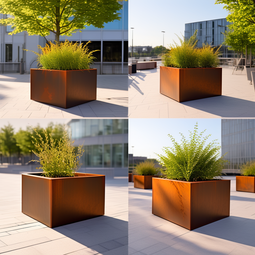 Jardinera acero corten a medida