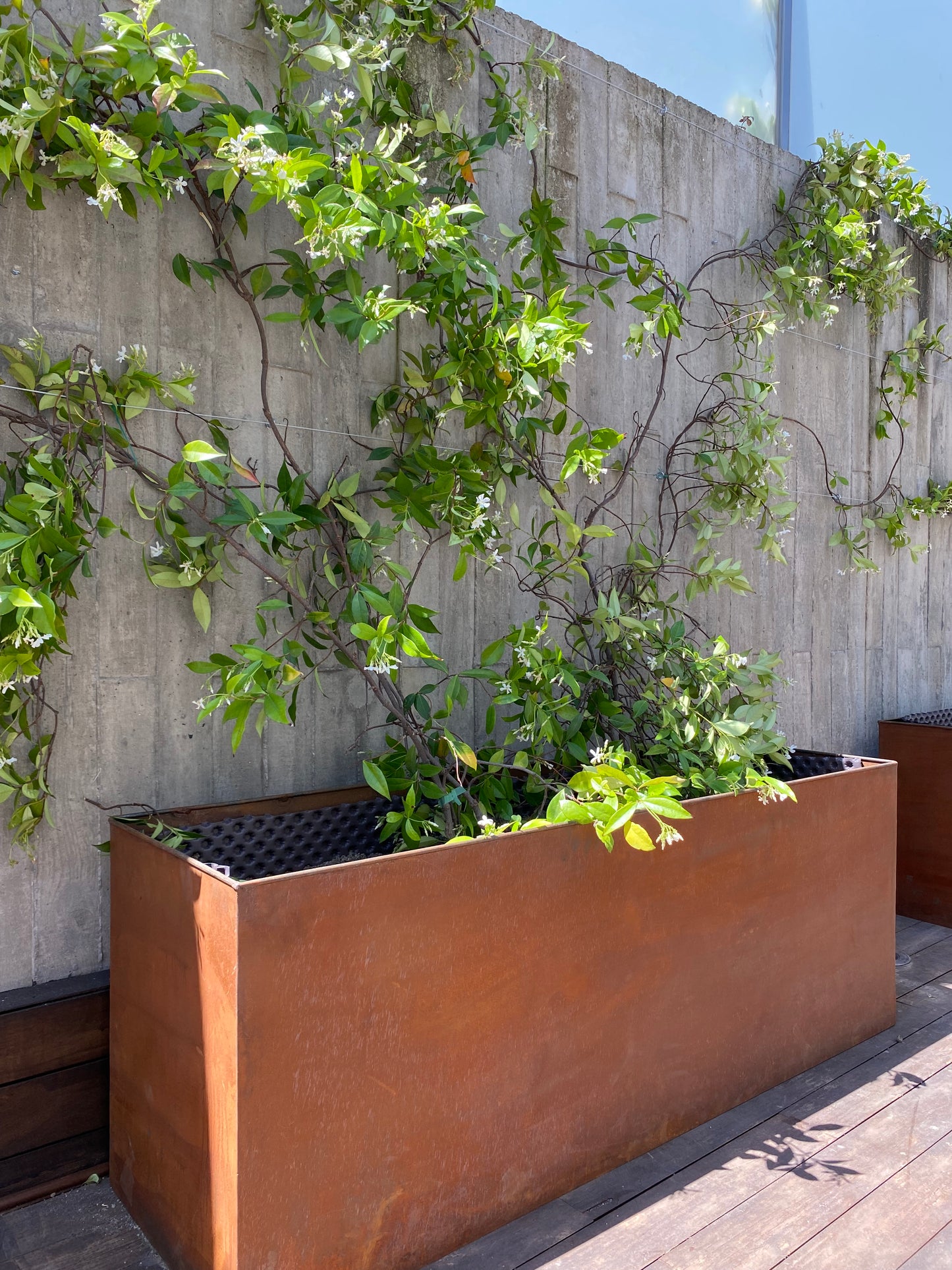 Jardinera acero corten rectangular